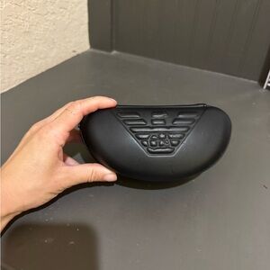 Emporio Armani Matte Black Eyewear Case with Embossed Logo